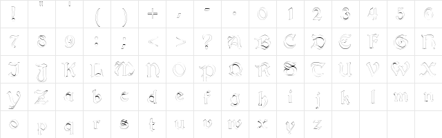 InnkeeperOutline Regular  glyph index