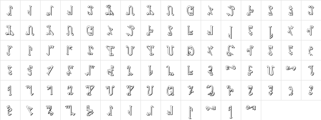 Wiccan Ways 3D Regular  glyph index