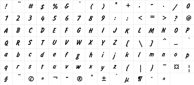 InformC Regular  glyph index