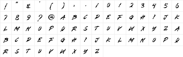 MONSTERA Regular  glyph index