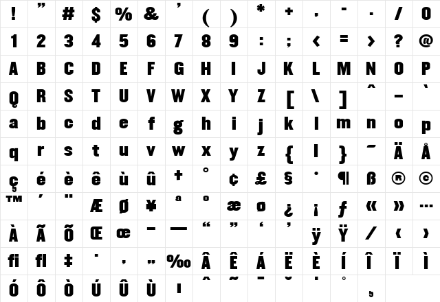 SI-Middleweight A  glyph index