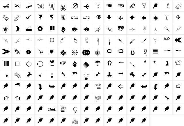 RsbillsDng Regular  glyph index
