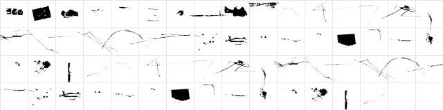 Trashold X Regular  glyph index