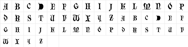 BastogneSCapsSSK Regular  glyph index