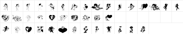 LM Cupids Regular  glyph index