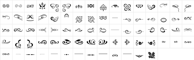 Linotype Decoration Pi 1  glyph index