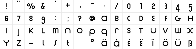Marfhaus Regular  glyph index