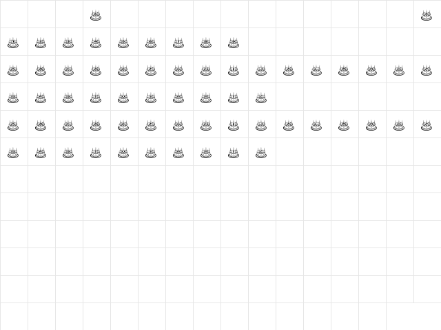 NewUnicodeFont Regular  glyph index