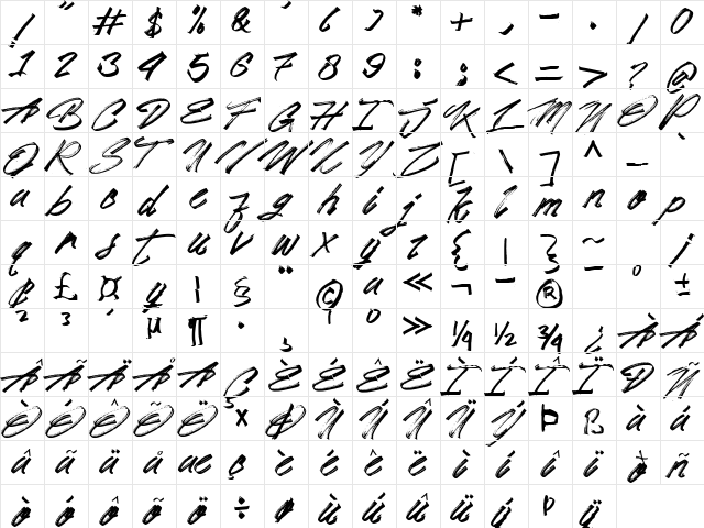 After Zero Regular  glyph index