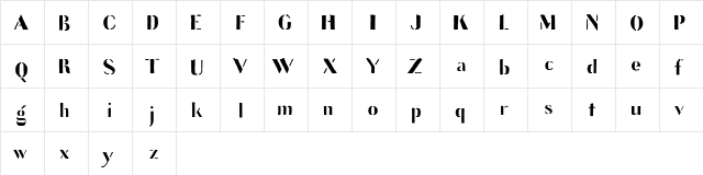 StencilFullBETA Regular  glyph index