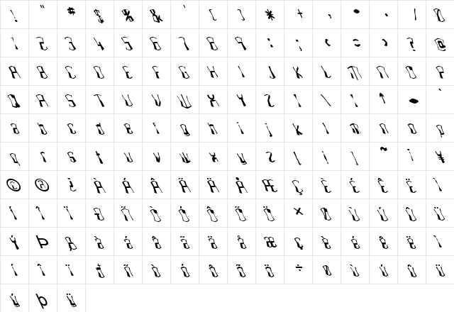 FZ WARPED 4 LEFTY Normal  glyph index