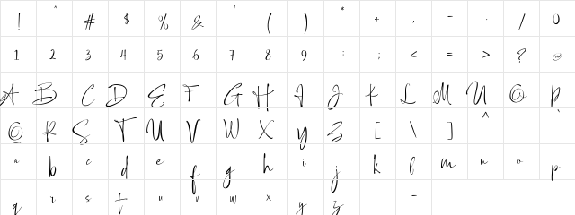Ethiopia Demo Regular  glyph index