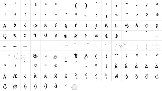 Moonscape A  glyph index