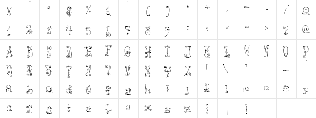 Face  Off Regular  glyph index