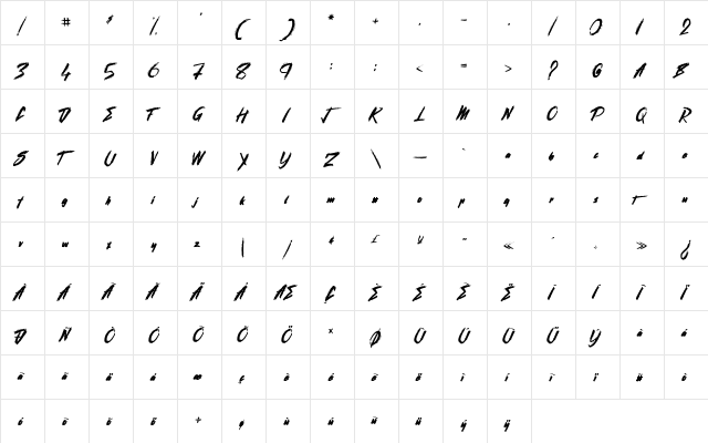 Street Gathering Regular  glyph index