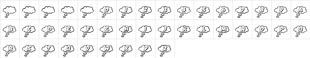 RMCloud Regular  glyph index