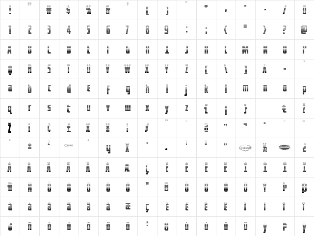 Captain Canaveral Gradient Regular  glyph index