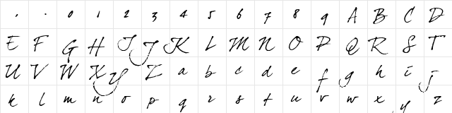 dearJoe4 Regular  glyph index