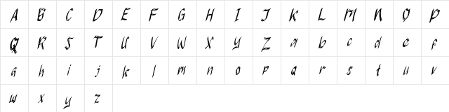 Hackwell Regular  glyph index
