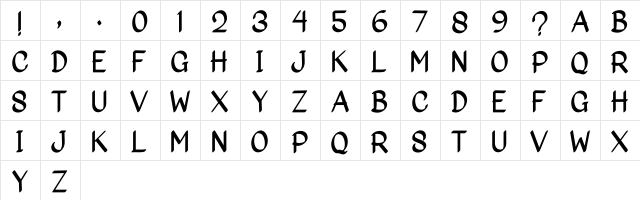 Big Marker Regular  glyph index