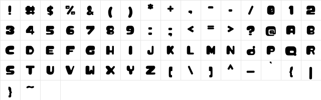 Chaolphabet Regular  glyph index