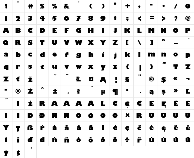 GillKayPEE Regular  glyph index