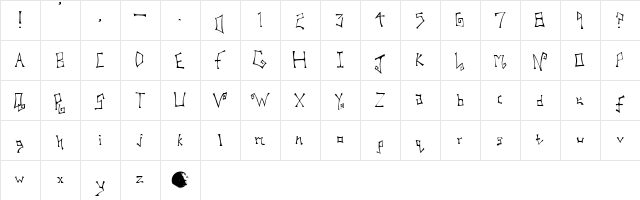 Jumping Rooms Regular  glyph index