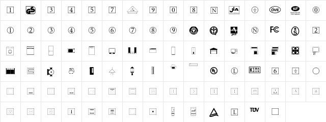 EL-Symbols OTF Regular  glyph index