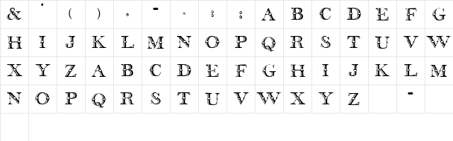 BAILEY Regular  glyph index