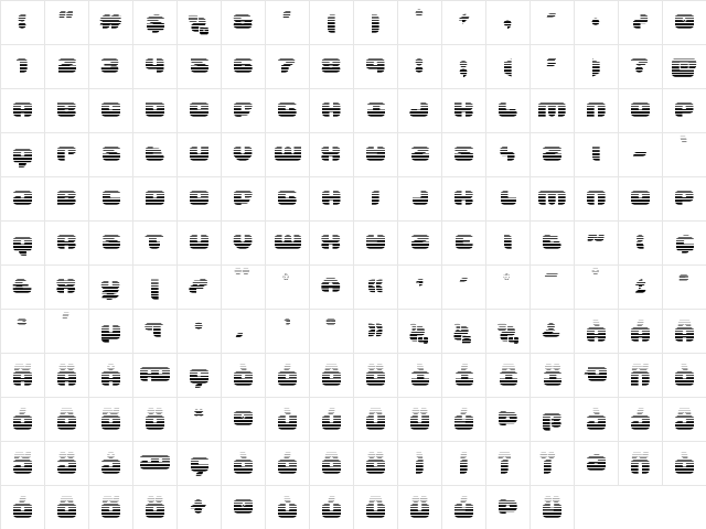 Groovy Smoothie Gradient Regular  glyph index