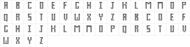 Pixel Spyder 2.0 Regular  glyph index