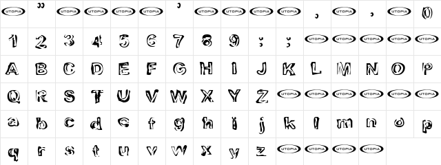Playdough Regular  glyph index