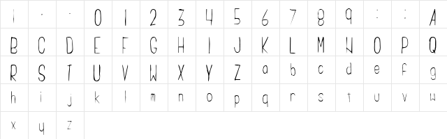 Cachex Thin  glyph index