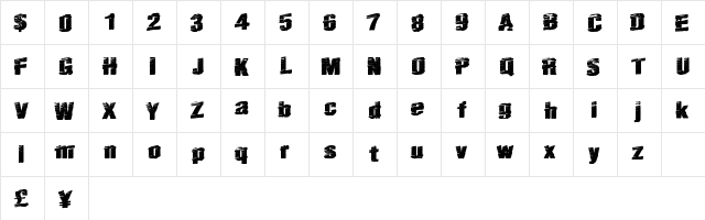RealFast Regular  glyph index