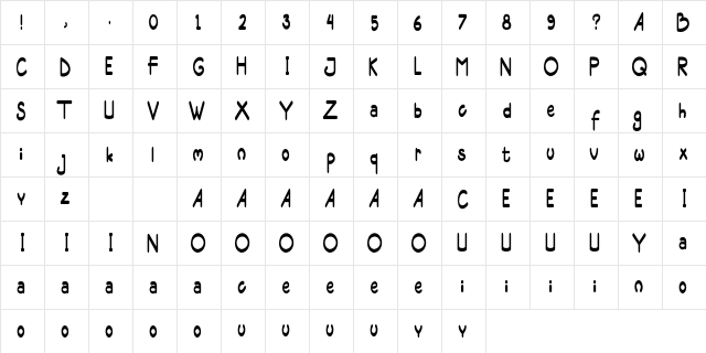 Moody Yhuuty Demo Regular  glyph index