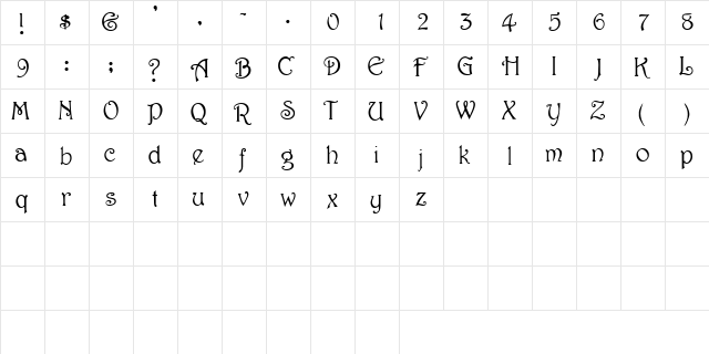 AviaSSK Regular  glyph index