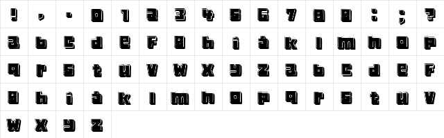 Crazy Regular  glyph index