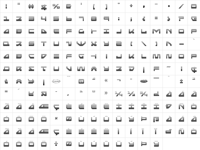 Searider Falcon Gradient Regular  glyph index