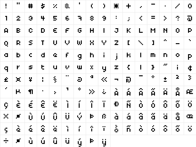 xpdr01 Regular  glyph index