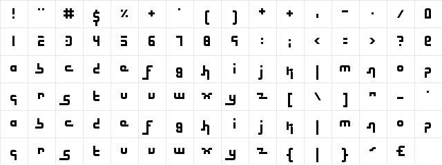 Electric Butterflies Regular  glyph index