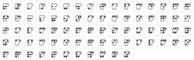 Brailler Light Regular  glyph index
