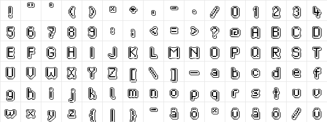 zedfox out Regular  glyph index