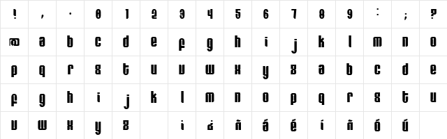 RemiHead Regular  glyph index