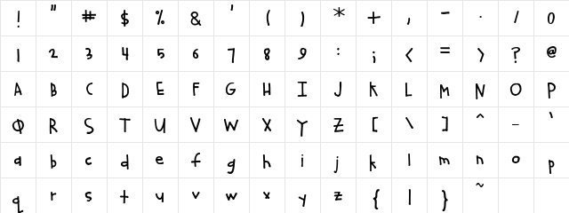 CK Jessica Regular  glyph index