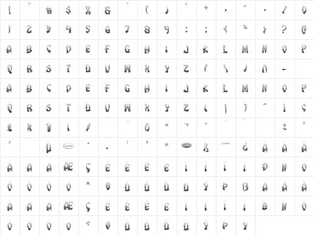 Egg Roll Gradient Regular  glyph index