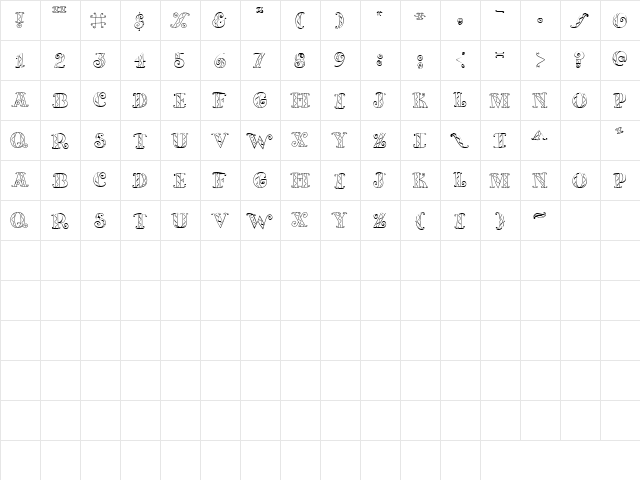 KF Pizazz Regular  glyph index
