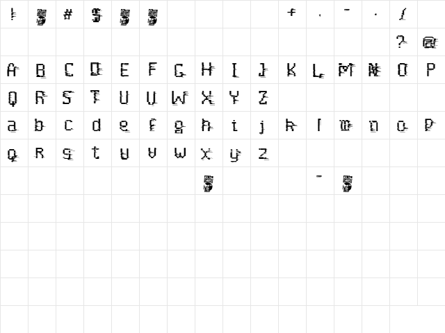 Cortocircuito Regular  glyph index