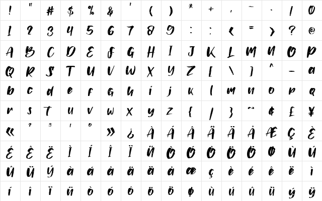 Livermore Regular  glyph index