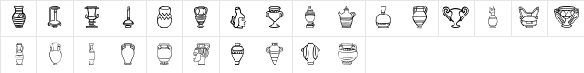 Pretty Pottery Regular  glyph index