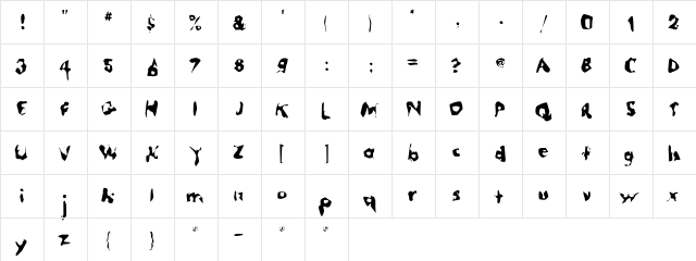 Randomun Regular  glyph index